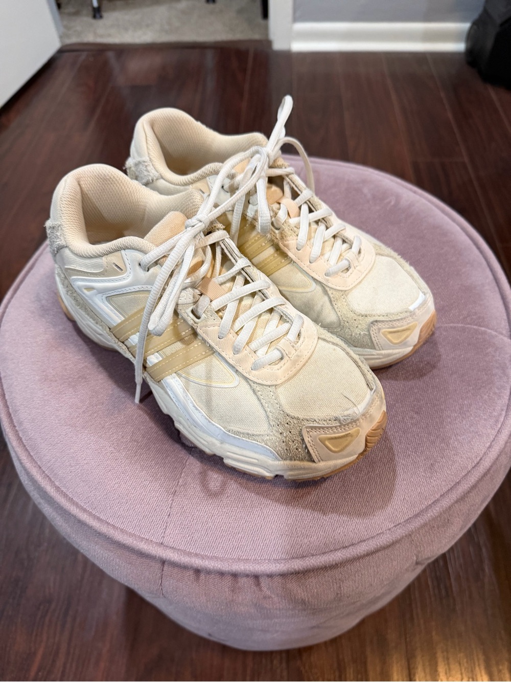 Adidas Women's Cream Athletic Sneakers